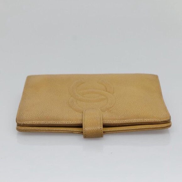 CHANEL COCO Mark Day Planner Cover Grained Calf Skin Beige Gold CC Auth BA4033 - Picture 5 of 16